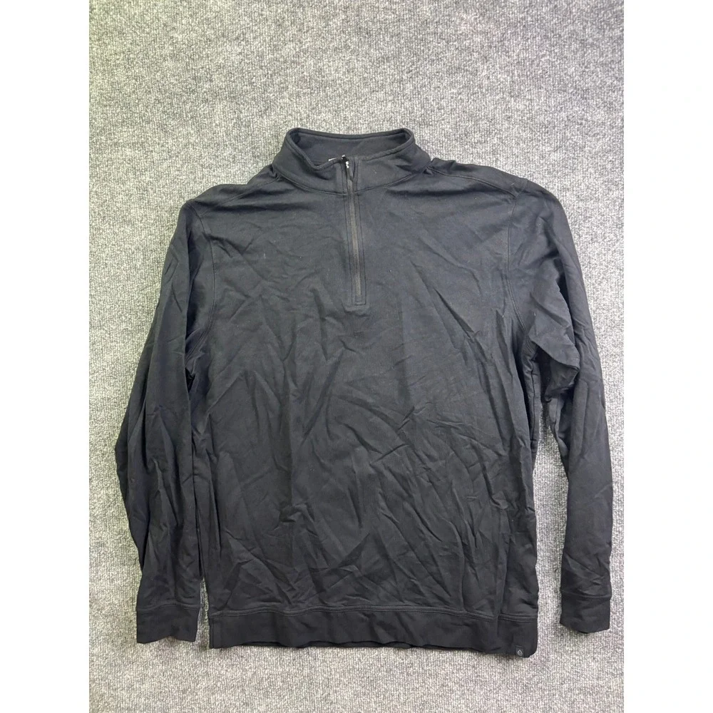 Tasc‎ Performance Quarter Zip Pullover Mens L Black Bamboo Organic Cotton 62992